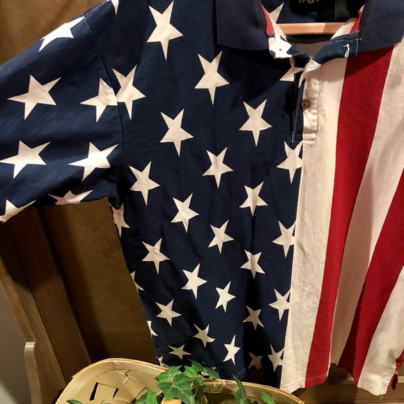 Cotton Traders Sport red, white, & blue flag men L - Picture 4 of 4